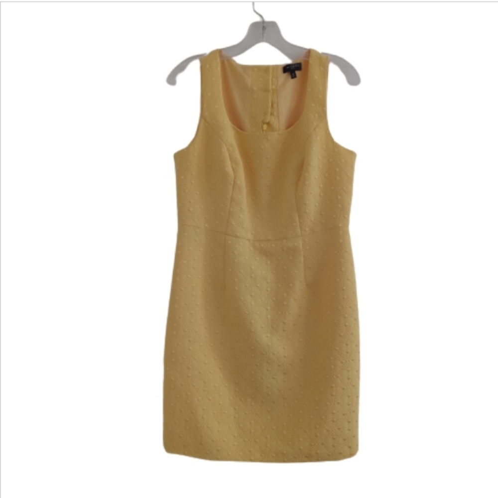 The Limited Yellow Jacquard Preppy Spring Dress 10 P